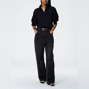 Tibi Ryder Jean in Vintage‎ Wash Black Denim size 24